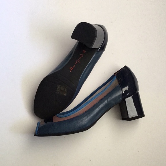 Pas de Rouge European 39 Block Heel Open Toe NWOT - Picture 6 of 7